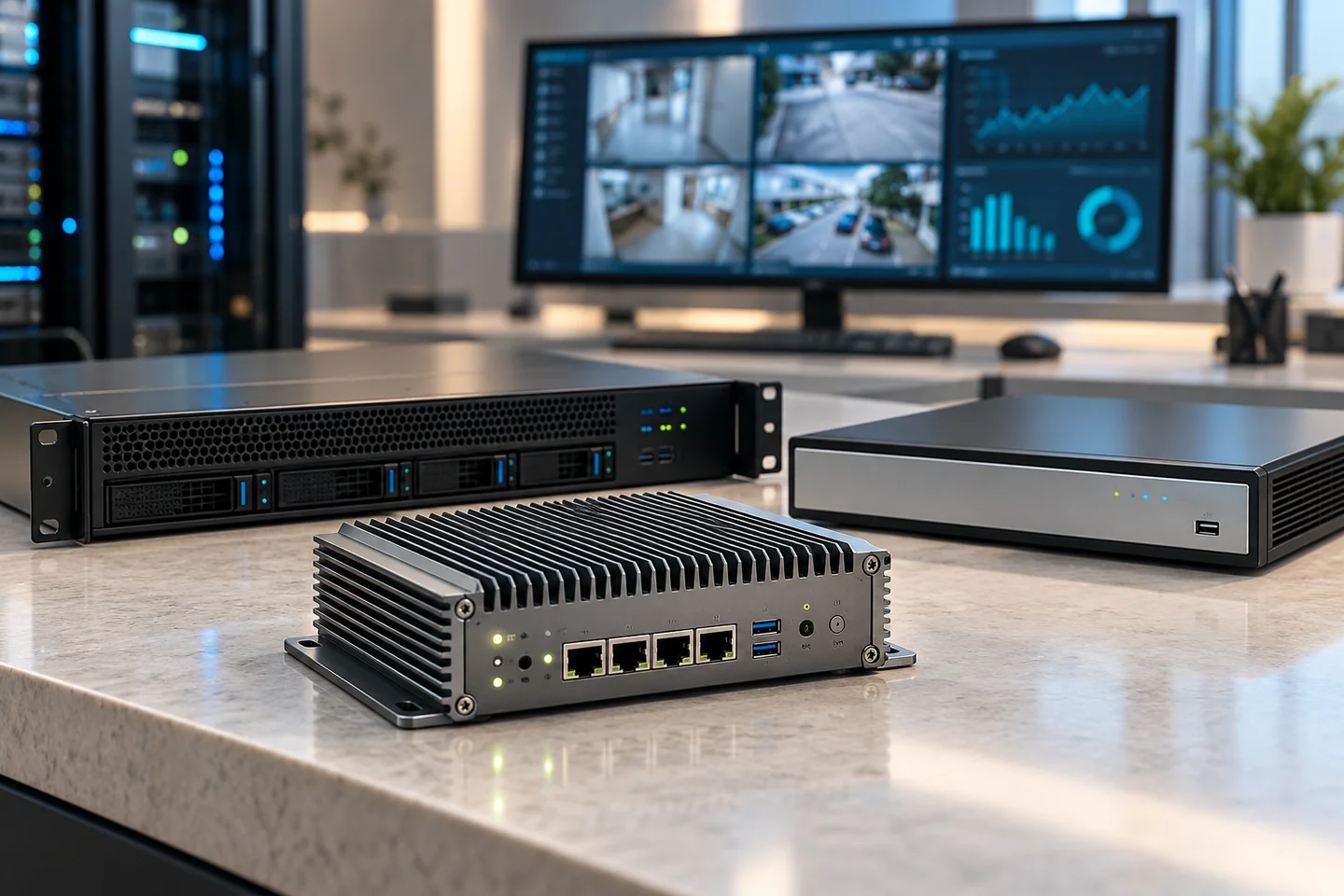 Unbranded edge analytics appliance, rack server and network video recorder hardware