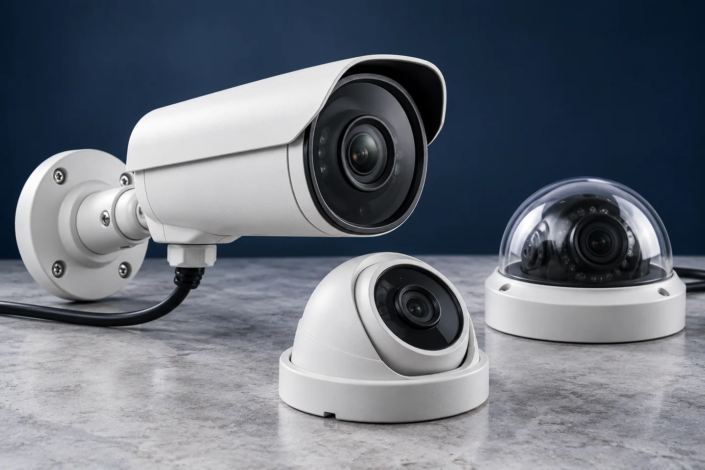 Unbranded bullet and dome IP surveillance cameras